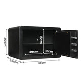 8.1L Digital Security Safe Box Password Key Lock Cash - Front View
