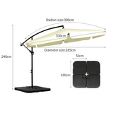 Mountview 3M Outdoor Umbrella Beach Beige With Base - Front View