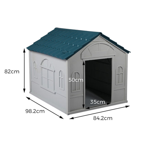 PaWz Dog Kennel Outdoor Indoor Pet Plastic XL Blue-1954802531251130370