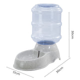 Pawz Automatic Pet Feeder Water Dispenser 3.5L Grey - Front View