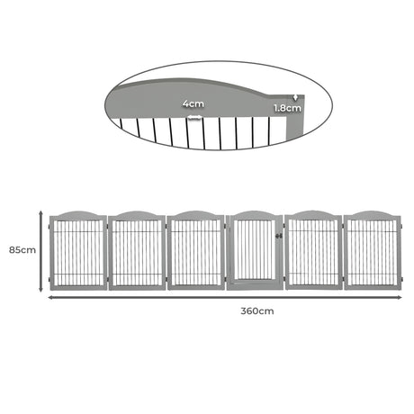 PaWz 6 Panels Pet Dog Playpen Puppy Grey-2006732991824531458