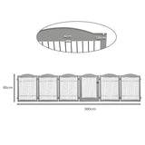 PaWz 6 Panels Pet Dog Playpen Puppy Grey - Front View