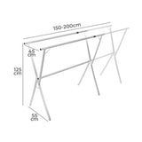 Levede Adjustable Clothes Drying Airer Foldable 150-200cm - Front View
