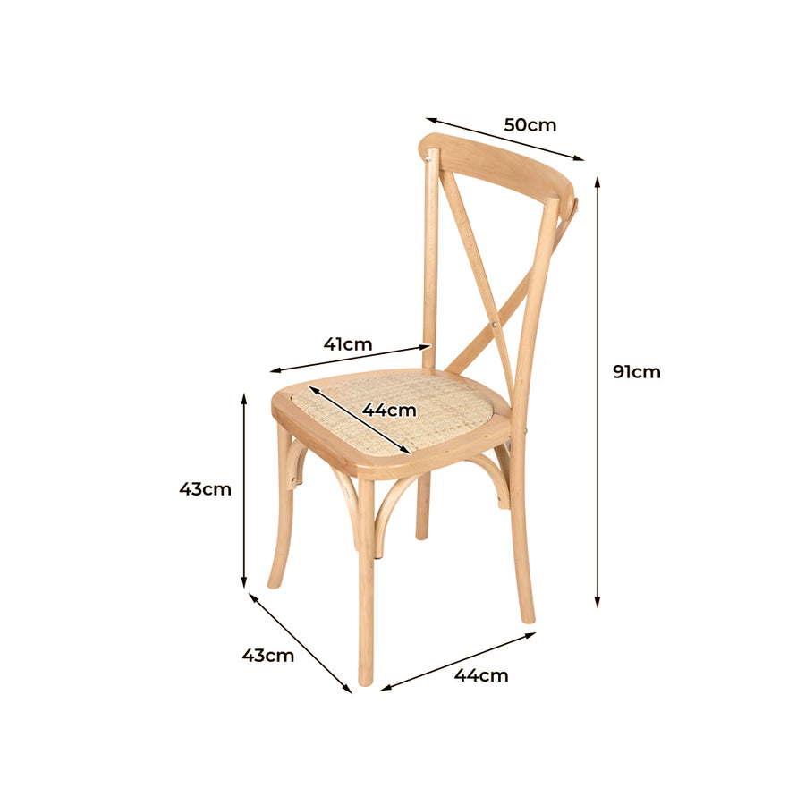 Levede 2X Dining Chairs Cross Back Chair-2006732835817394178