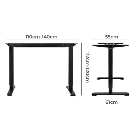 Levede Motorised Standing Desk Frame Black Dual Motor-2018816931775254530