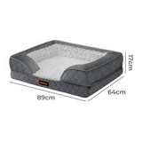 Pawz Orthopedic Memory Foam Pet Bed Dog Washable Mat - Front View