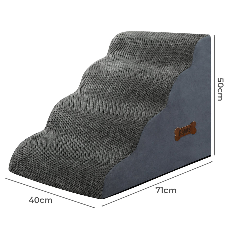 Pawz 4 Steps Pet Stairs Dog Ramp High Density Foam Grey-2018816756843417602