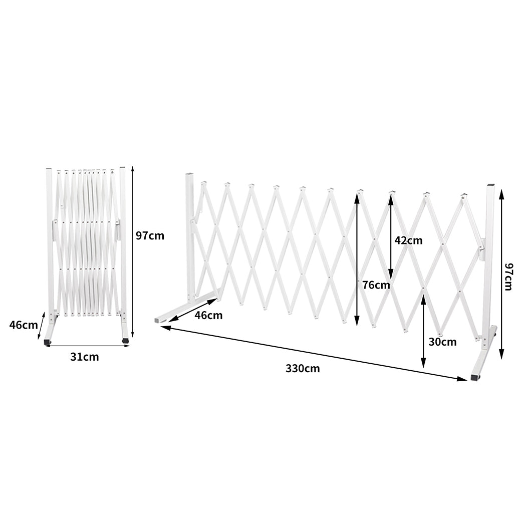 Garden Security Fence Gate Expandable White-2006733312898502658