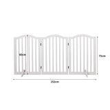 PaWz Wooden Pet Gate Dog Fence Safety White - Front View