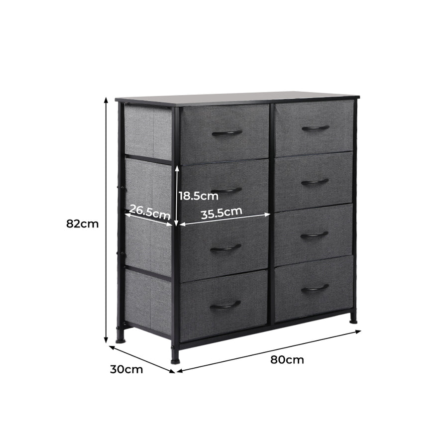 Levede Storage Cabinet Tower Chest Dark Grey-2018816882634788866