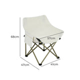 Levede Folding Camping Moon Chair Lightweight Beige - Front View