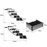 PaWz 5 Steps Dog Ramp Adjustable Height Black
