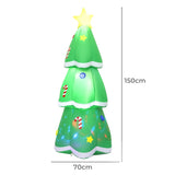 Santaco Inflatable 1.5M Christmas Tree Flashing Light - Front View