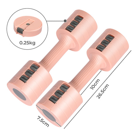 Centra A Pair Of 1KG To 5KG Dumbbells Pink-1954802366448537602