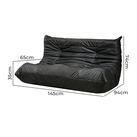 Levede 2 Seaters Floor Sofa Caterpillar Lounge-1954802350195609602