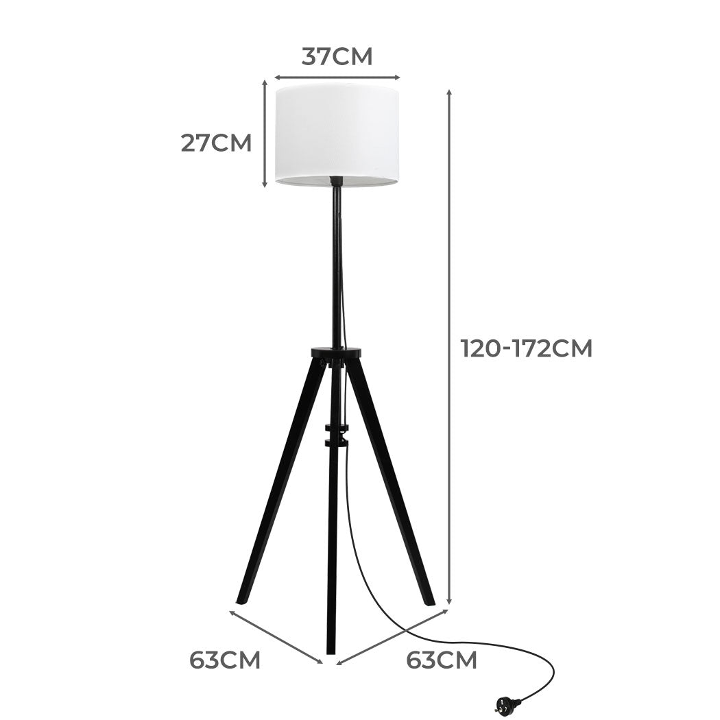 EMITTO Wooden Floor Lamp Modern Tripod Black-2006733079422570498