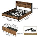 Levede King Bed Frame Industrial Storage LED Charing-2011971104339529730