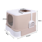 PaWz Cat Litter Box Fully Enclosed Kitty Coffee - Front View