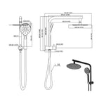 High Pressure Shower Head Set Rain Round Black-2006733239775006722