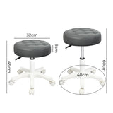 Levede 2x Rolling Bar Stool Swivel Salon SPA Chair Grey-2018816801848299522