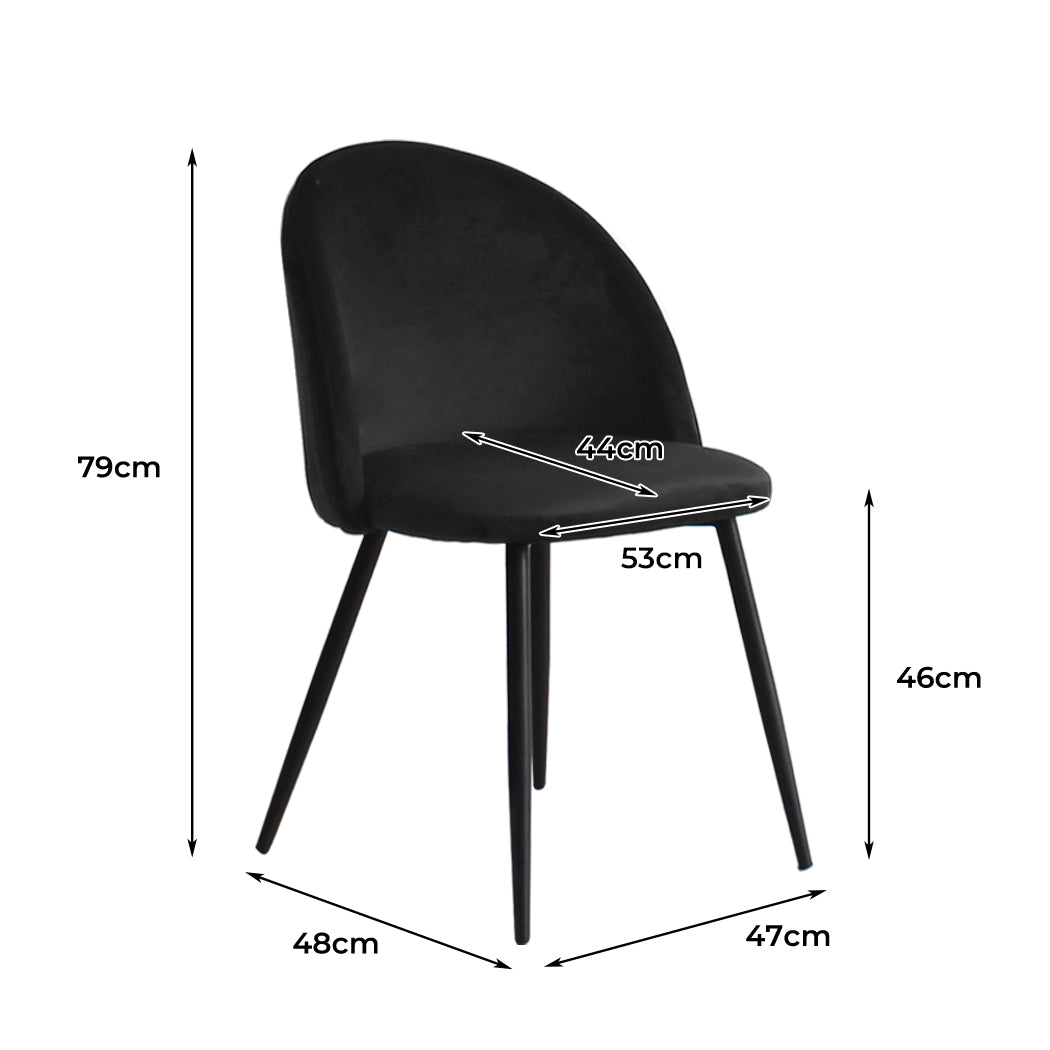 Levede 2x Dining Chairs Kitchen Cafe Black-1954802979055996930