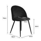Levede 2x Dining Chairs Kitchen Cafe Black - Front View