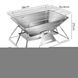 Levede Portable Folding BBQ Charcoal Grill Silver - Front View