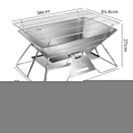 Levede Portable Folding BBQ Charcoal Grill Silver-1954802457573986306
