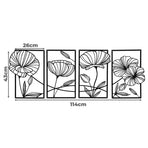 Yezi Metal Wall Art 4Pcs Floral Minimalist Line Decor-2006732700534312962