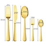 Stainless Steel Cutlery Set Travel Knife Gold - Front View