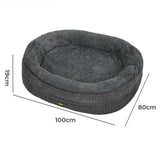 Pawz Orthopedic Plush Dog Bed Soft Washable Pet Bed Grey Cosy Cushion XL Size - Front View