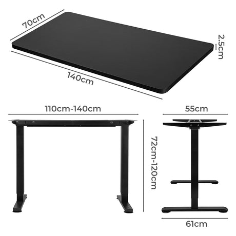 Levede Motorised Standing Desk Adjustable 140cm Black 1000x 1MM-2006733292379967490