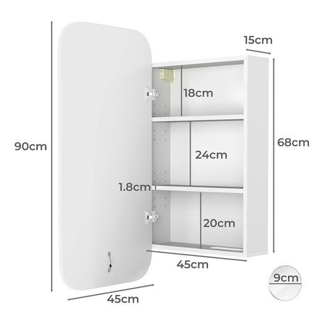 Levede Bathroom Mirror Cabinet-2006732716950818818