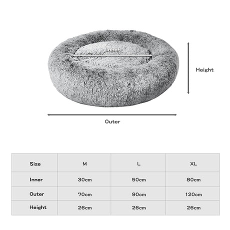 PaWz Pet Bed Memory Foam Dog Donut Charcoal Large-2018816840372981762