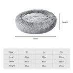 PaWz Pet Bed Memory Foam Dog Donut Charcoal Large-2018816840372981762
