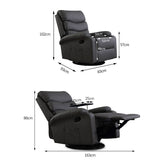 Levede Massage Chair Recliner 360 Swivel Black-2018816942302957570