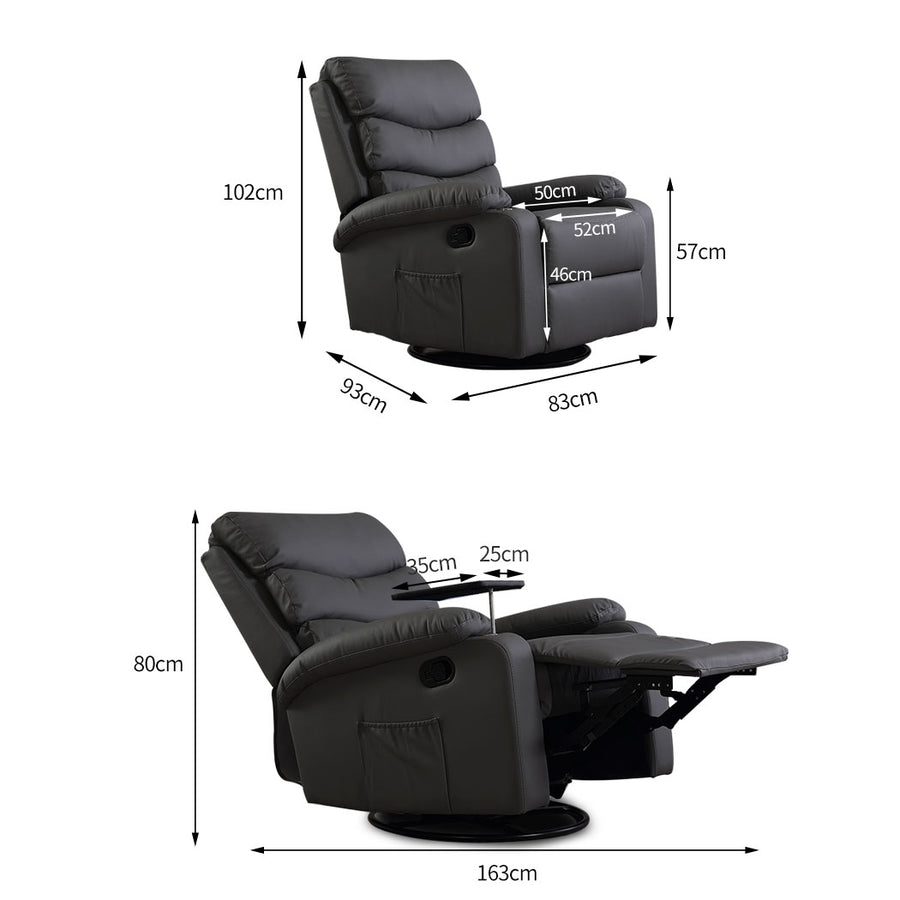 Levede Massage Chair Recliner 360 Swivel Black-2018816942302957570
