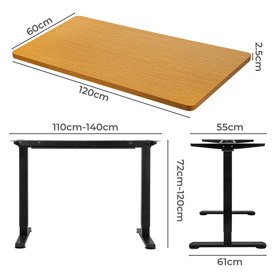 Levede Motorised Standing Desk Adjustable 120cm Natural 800x 1.5MM-2006733290450587650