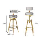 Levede 4x Swivel Bar Stools Kitchen Bar Chair Grey-2018816897059000322