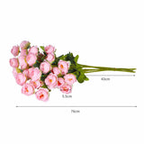 Lambu Artificial Flowers Silk Roses Pink - Front View