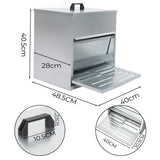 PaWz 10KG Auto Chicken Feeder Dispenser Galvanised Steel - Front View