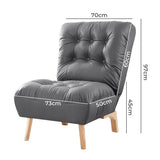 Levede Accent Chair Sofa Recliner Adjustable Grey-2018816931150303234