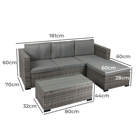 Levede 5pcs Outdoor Sofa Set Patio Furniture-1954802883123875842