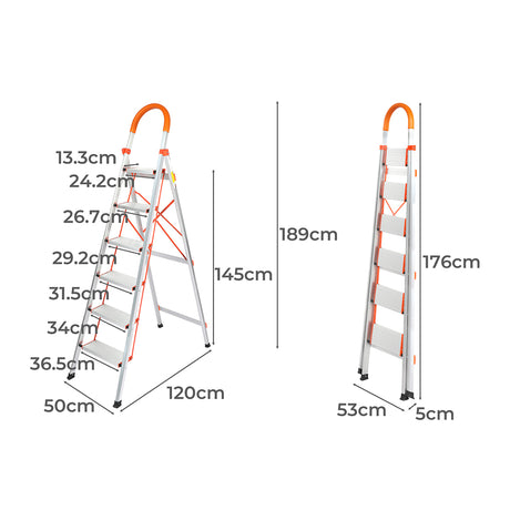 Traderight 6 Step Ladder Folding Aluminium-2018816834136051714