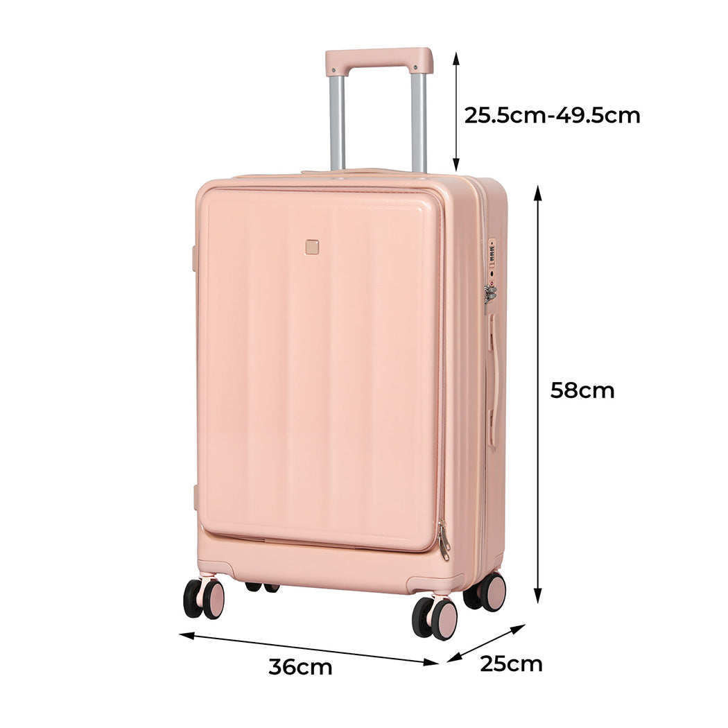 Slimbridge 20" Luggage Trolley Travel Hard Pink-2018816810790555650