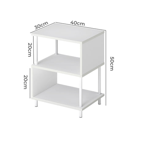 Levede Modern Side Table 3‑Tier Storage Bedside Table-2011971114502328322