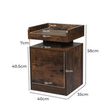 Levede Bedside Table USB Charger Outlet RGB Oak - Front View