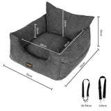 PaWz Pet Car Booster Seat Dog Protector M Grey Medium - Front View