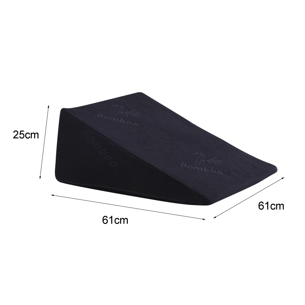 Cool Gel Memory Foam Bed Wedge Pillow Black 25-2006733149995929602