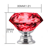 10 Pcs 30mm Clear Diamond Shape Glass Transparent - Front View